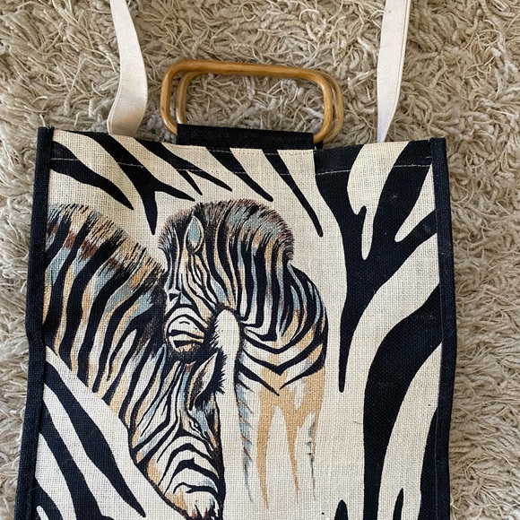 Eco Friendly Jute Market Bag – Zebra print - Picture 2 of 16